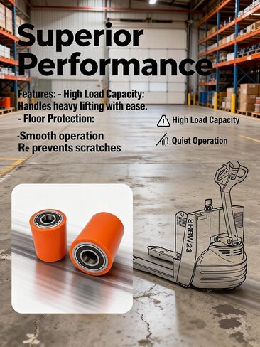 Flecto 2 Pcs Load Wheel Kit for Toyota 8HBW23 Electric Pallet Jack, Polyurethane Pallet Jack Wheels with Pre-Installed Bearings and Axles, Heavy Duty Replacement Lift Truck Wheels in Kuwait