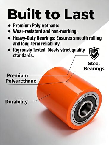 Flecto 2 Pcs Load Wheel Kit for Toyota 8HBW23 Electric Pallet Jack, Polyurethane Pallet Jack Wheels with Pre-Installed Bearings and Axles, Heavy Duty Replacement Lift Truck Wheels in Kuwait