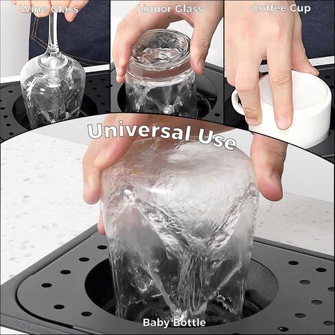 Pitcher Rinser, Glass Rinser Cup Washer for Sink, Commercial Cup Rinser 304 Stainless Steel High Pressure Water Spray Sink Bottle Washer, Coffee Bar Accessories for Bar Coffee Shop in Kuwait