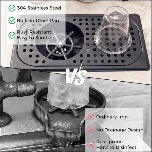 Pitcher Rinser, Glass Rinser Cup Washer for Sink, Commercial Cup Rinser 304 Stainless Steel High Pressure Water Spray Sink Bottle Washer, Coffee Bar Accessories for Bar Coffee Shop in Kuwait