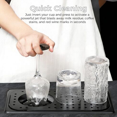 Pitcher Rinser, Glass Rinser Cup Washer for Sink, Commercial Cup Rinser 304 Stainless Steel High Pressure Water Spray Sink Bottle Washer, Coffee Bar Accessories for Bar Coffee Shop in Kuwait