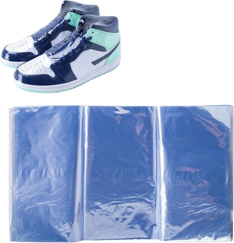 Shrink Wrap Bags Kit with 18x 11 Inches Shoe Heat Shrink Wrap Bags x 50 Pcs, Mini Heat Gun x 1 for Shoe Books Storage Avoid Sole Yellowing and Keep Dust Away in Kuwait