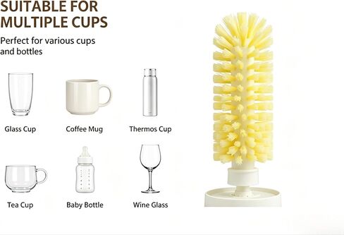 Electric Cup Cleaning Brush, Rechargeable Hands-Free Bottle Washer, 360° Rotating Glass Cleaner for Bottles, Mugs, Wine Glasses in Saudi Arabia
