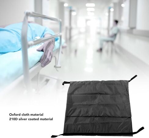 Emergency Cadaver Body Bag, Heavy Duty Oxford Cloth Storage Bag with Reinforced Handles for Funeral Hospital Transportation Black 210D in Kuwait