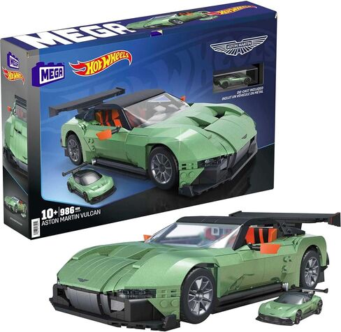 Hot Wheels MEGA Vehicle Building Toys for Adults, Aston Martin Vulcan with 635 Pieces and Die-Cast Model, Gift Ideas for Collectors, HMY97 in Kuwait