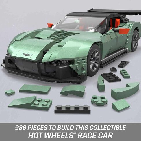 Hot Wheels MEGA Vehicle Building Toys for Adults, Aston Martin Vulcan with 635 Pieces and Die-Cast Model, Gift Ideas for Collectors, HMY97 in Kuwait