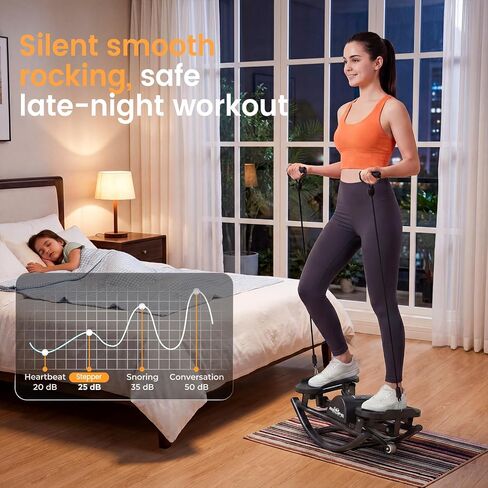 RELIFE REBUILD YOUR LIFE Rock Stepper Side to Side Rocking Fitness Stepper, Low-Impact Balance Board with Resistance Bands,Non-Slip Base for Full Body Workout, Fitness Machine Equipment at Home in Kuwait