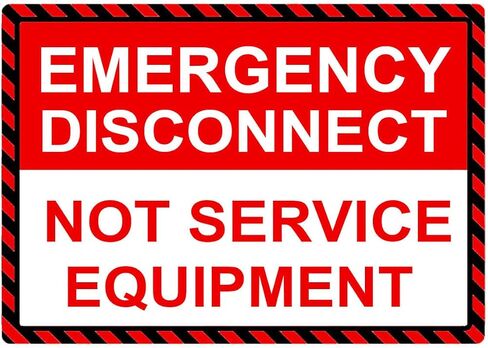 NEC compliant Emergency Disconnect NOT Service Equipment Labels Decal, 5×3.5 inch Waterproof Notice Danger Stickers for Ultra Durable Electrical (10 Pcs) in Kuwait