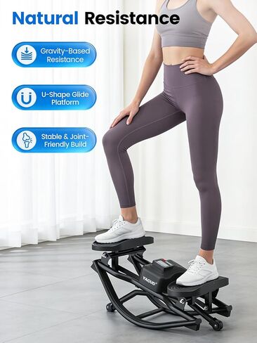 Yagud Rock Stepper for Exercise at Home, Portable Rock Stepper Side to Side with Resitance Bands,Full Body Workout Stepper Exercise Machine Low-Impact Knee-Friendly for Office in Kuwait