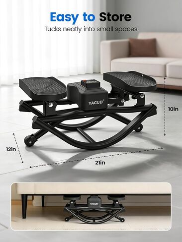 Yagud Rock Stepper for Exercise at Home, Portable Rock Stepper Side to Side with Resitance Bands,Full Body Workout Stepper Exercise Machine Low-Impact Knee-Friendly for Office in Kuwait