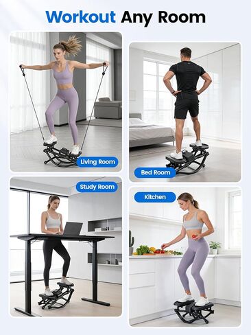Yagud Rock Stepper for Exercise at Home, Portable Rock Stepper Side to Side with Resitance Bands,Full Body Workout Stepper Exercise Machine Low-Impact Knee-Friendly for Office in Kuwait
