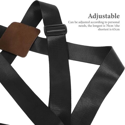 Ciieeo Adjustable Black Leather Drum Shoulder Sling Strap with Buckle for Waist Drum and Snare Shoulder Pressure Comfortable Musical Instrument Accessory in Kuwait