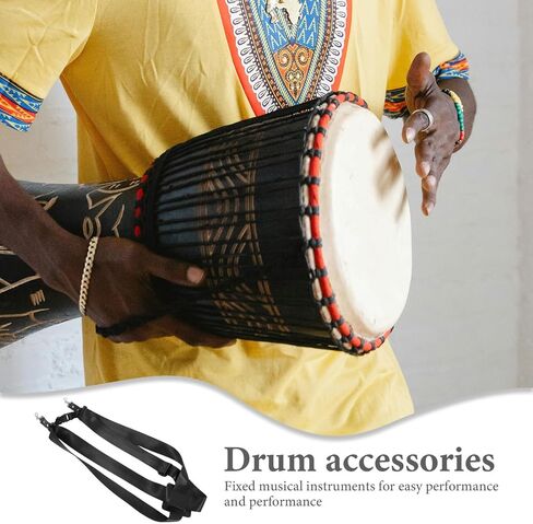 Ciieeo Adjustable Black Leather Drum Shoulder Sling Strap with Buckle for Waist Drum and Snare Shoulder Pressure Comfortable Musical Instrument Accessory in Kuwait