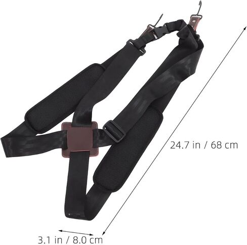 Kisangel 2pcs Adjustable Djembe Drum Strap, Padded Double Shoulder Harness for African Hand Percussion, Ergonomic CrossBack Weight Distribution Belt with Hooks in Kuwait