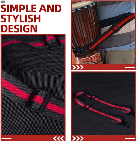 African Drum Strap Adjustable Cotton Sling with Metal Hook, Percussion Instrument Accessory Belt for Djembe and Snare Drums, Comfortable Shoulder Carrier for Marching in Kuwait