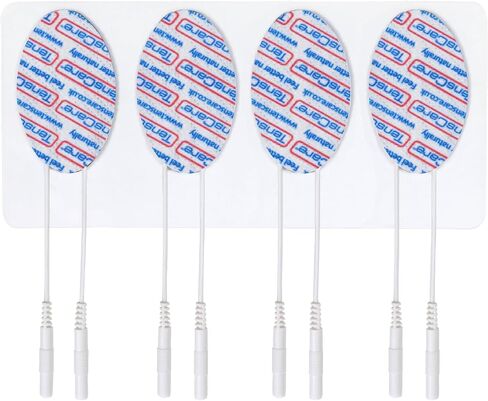 TensCare 1" x 2" Oval TENS Unit Replacement Pads, 1 Pack of 4 Electrodes – Reusable Latex-Free 2mm Pin Electrode Pads for TENS & EMS – Ideal for Face, Facial Toning, Firming & Wrinkle Reduction in Kuwait