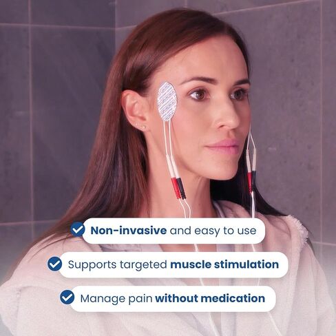 TensCare 1" x 2" Oval TENS Unit Replacement Pads, 1 Pack of 4 Electrodes – Reusable Latex-Free 2mm Pin Electrode Pads for TENS & EMS – Ideal for Face, Facial Toning, Firming & Wrinkle Reduction in Kuwait