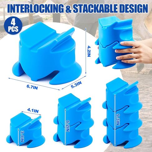 BreezeHug 4/6 Pack Horse Training Jump Block Holders for Ponies, Mini Horses & Pet Dogs, Adjustable Equestrian Jump Rail Razers, Lightweight Jumping Training Equipment (Poles Not Included) in Kuwait