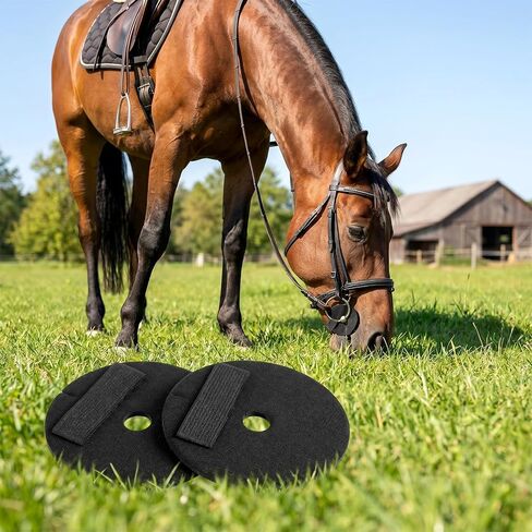 Skrfren 4 Pcs Bit Guards for Horses Bits Cheek Guard with Hook and Loop Fastener Horse Bit Guards for Horse Bits Protection and Comfort in Kuwait