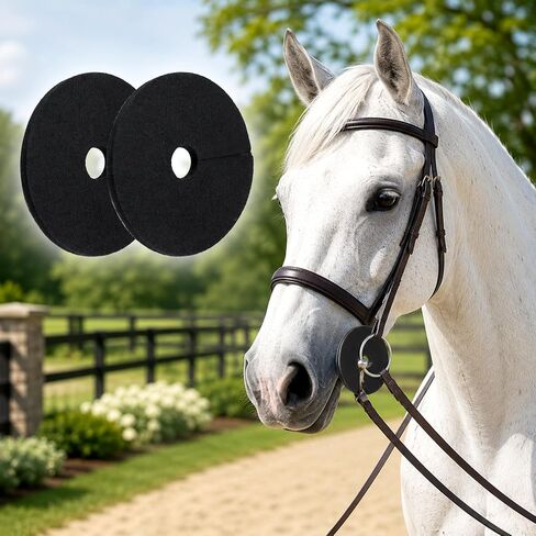 Skrfren 4 Pcs Bit Guards for Horses Bits Cheek Guard with Hook and Loop Fastener Horse Bit Guards for Horse Bits Protection and Comfort in Kuwait