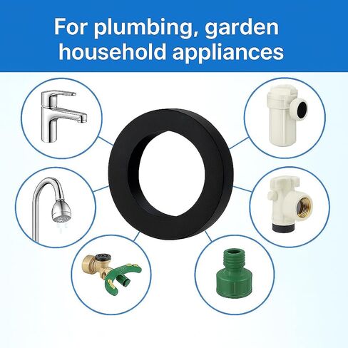 2-Pack 3/4 Inch Rubber Washer Gaskets – Flat Hose Washers for Garden Hose, Faucet, Shower Head, Leak-Proof O-Ring Seals for Plumbing and Outdoor Use in Kuwait