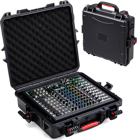 حافظة جهاز مزج الصوت بقشرة صلبة لجهاز Mackie ProFX12v3+/ ProFX10v3+ مع إسفنج EVA | حقيبة حمل تخزين واقية للسفر | يناسب حجم الخلاط حتى 13 بوصة × 4 بوصة × 14.8 بوصة (الجراب فقط) in Kuwait