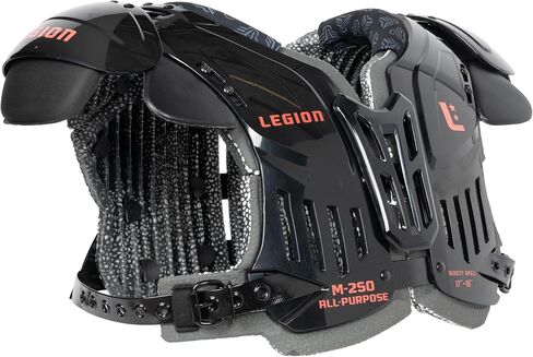 Legion M-250 Varsity Football Shoulder Pads, Patents Pending, Lightweight, Optimized Mobility, Enhanced Impact Protection, Industry-Best Ventilation and Cooling in Kuwait