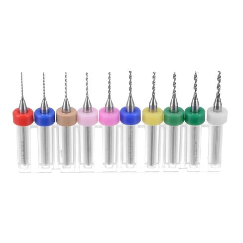 Micro PCB Drill Bit Set, 1/8" Shank 0.6mm-1.5mm Solid Tungsten Carbide CNC Engraving Print Circuit Board Drill Bits Rotary Tool 10 Pcs in Kuwait