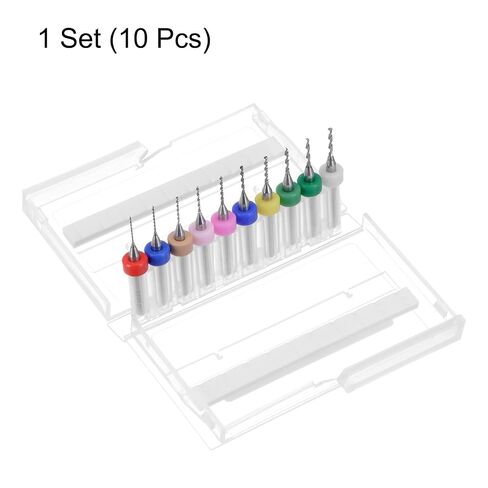 Micro PCB Drill Bit Set, 1/8" Shank 0.6mm-1.5mm Solid Tungsten Carbide CNC Engraving Print Circuit Board Drill Bits Rotary Tool 10 Pcs in Kuwait