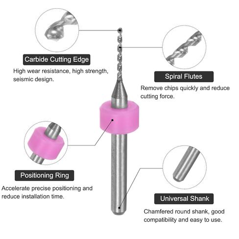 Micro PCB Drill Bit Set, 1/8" Shank 0.6mm-1.5mm Solid Tungsten Carbide CNC Engraving Print Circuit Board Drill Bits Rotary Tool 10 Pcs in Kuwait