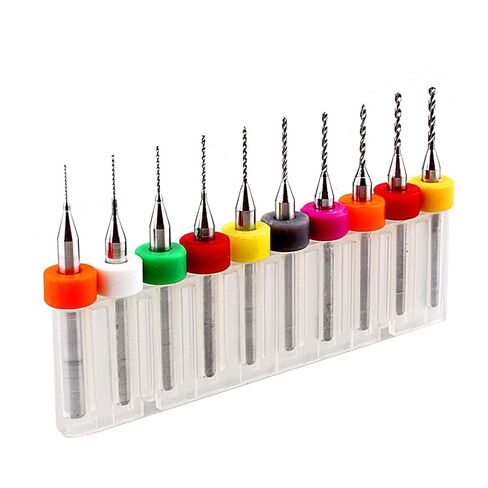 PCB Drill Bits, Large Scraps Discharge Space for Efficient Drilling, Micro Drill Bits, 0.3mm to 1.2mm 10Pcs Carbide Set, for PCB Engraving, Circuit Board Drilling, Electronics Manu in Kuwait