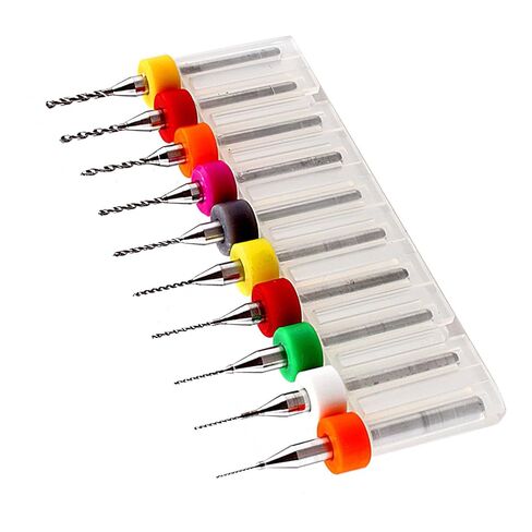 PCB Drill Bits, Large Scraps Discharge Space for Efficient Drilling, Micro Drill Bits, 0.3mm to 1.2mm 10Pcs Carbide Set, for PCB Engraving, Circuit Board Drilling, Electronics Manu in Kuwait