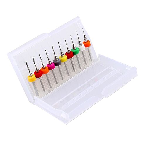 PCB Drill Bits, Large Scraps Discharge Space for Efficient Drilling, Micro Drill Bits, 0.3mm to 1.2mm 10Pcs Carbide Set, for PCB Engraving, Circuit Board Drilling, Electronics Manu in Kuwait