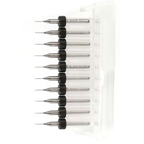 Tungsten Steel PCB Drill Bits Set, 10 Pieces, 3.175mm Shank, 0.1-1.4mm Cutting Diameter, for CNC, SMT, Jewelry, Model Engineering in Kuwait