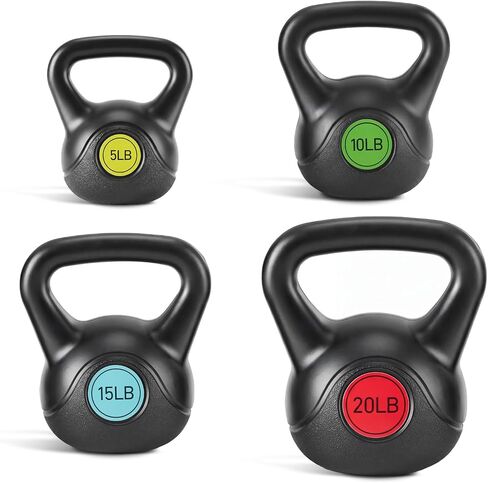 OLIXIS Hard Kettlebell Sets Strength Training KettleBells Weight Set | Coated Concrete Kettlebells, Wide Handle & Bottom, Weight Workout Exercise Equipment for Home Gym Outdoor in Kuwait