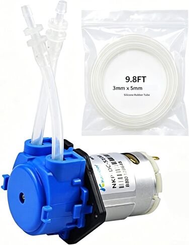 Kamoer NKP Low Flow Peristaltic Pump 12V DC DIY Liquid Small Dosing Pump with 9.84ft 3mm ID x 5mm OD Silicone Rubber Tube in Saudi Arabia