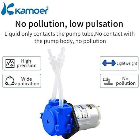 Kamoer NKP Low Flow Peristaltic Pump 12V DC DIY Liquid Small Dosing Pump with 9.84ft 3mm ID x 5mm OD Silicone Rubber Tube in Saudi Arabia