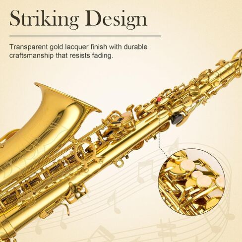 SONICAKE Alto Saxophone E Flat - Beginner Friendly Gold Saxophone Full Kit for Students with Carry Case, Mouthpiece, Reeds & Accessories QSX-01 in Kuwait