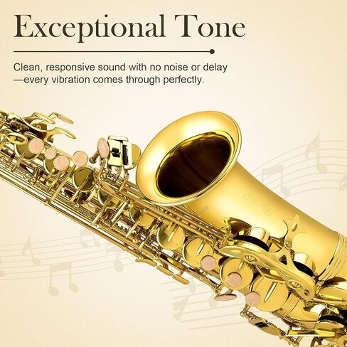 SONICAKE Alto Saxophone E Flat - Beginner Friendly Gold Saxophone Full Kit for Students with Carry Case, Mouthpiece, Reeds & Accessories QSX-01 in Kuwait