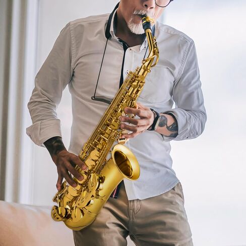 SONICAKE Alto Saxophone E Flat - Beginner Friendly Gold Saxophone Full Kit for Students with Carry Case, Mouthpiece, Reeds & Accessories QSX-01 in Kuwait