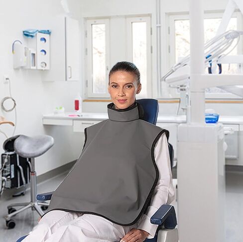 Dental Radiation X-Ray Lead Apron with Collar and Hanging Loops Lightweight Adult Assorted Colors (Grey) in Kuwait