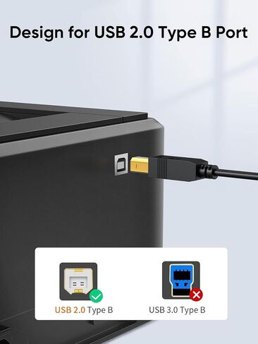 CableCreation 2 in 1 Printer Cable to USB C/USB-A, USB B to USB C MIDI Cable Compatible with MacBook Pro, Air, Yamaha Casio Digital Piano, MIDI Keyboard, DJ Controller, DAC to iPad, 5FT in Kuwait