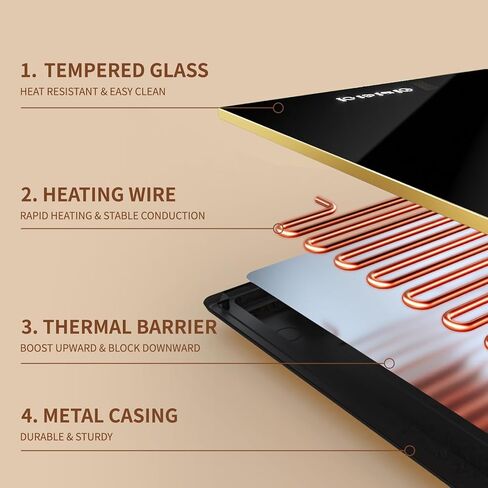 Food Warmers for Parties Buffet, （47"x12"） Assemblable Stackable Electric Warming Tray with 8-Level Temperature Adjustment and 8-Hour Timer, Upgraded Desktop-Protecting Food Warming Mat in Kuwait