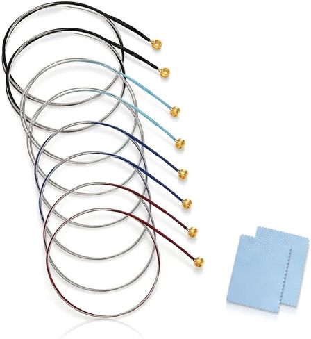 8 PCS Violin Strings 4/4 Full Set with 2 Cleaning Cloths, Universal Steel Core Fiddle Strings for 4/4, 3/4, 1/2, 1/4 Size Violins, Ideal for Beginners, Students & Daily Practice in Kuwait