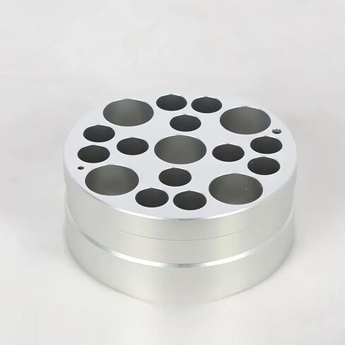 Round Bottom Reaction Tube Heating Block Aluminum Module for 10ml-100ml Vials Parallel Reaction Lab Heating Block (0.79"-1.85" Hole Sizes) 1pcs Microwave Vial/Hole Dia. 17.5-28.5mm in Kuwait