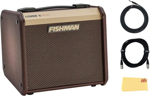 Fishman Loudbox Micro 40-Watt Acoustic Guitar Combo Amplifier Bundle with Gearlux XLR Cable, Instrument Cable, and Austin Bazaar Polishing Cloth in Kuwait