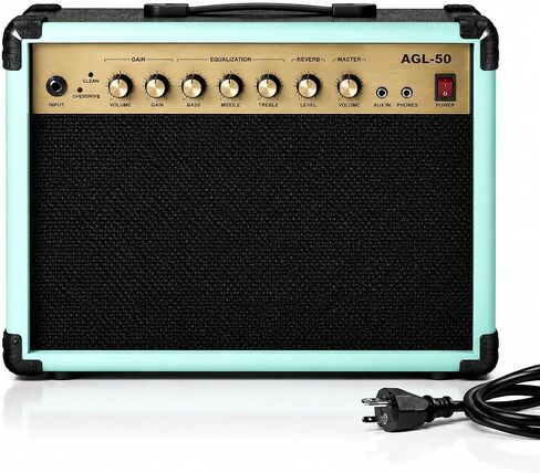 50W Premium Guitar Amplifier with Powerful 8.5" Speaker, Compact Electric Guitar Amp for Home Practice, Studio Recording & Live Performance (Blue) in Kuwait