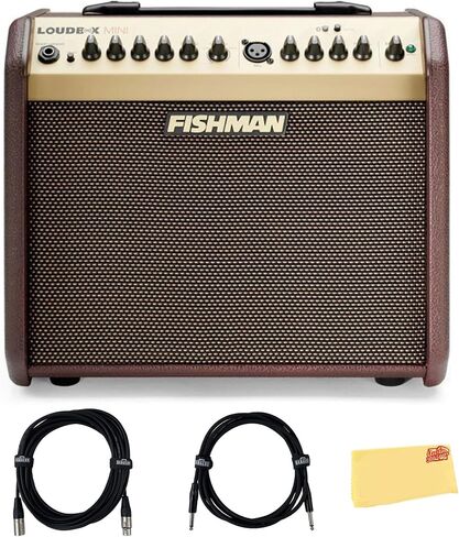 Fishman Loudbox Micro 40-Watt Acoustic Guitar Combo Amplifier Bundle with Gearlux XLR Cable, Instrument Cable, and Austin Bazaar Polishing Cloth in Kuwait