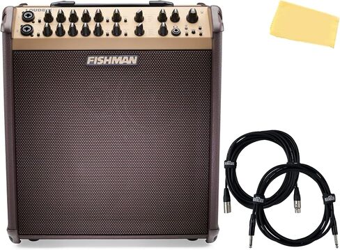 Fishman Loudbox Micro 40-Watt Acoustic Guitar Combo Amplifier Bundle with Gearlux XLR Cable, Instrument Cable, and Austin Bazaar Polishing Cloth in Kuwait