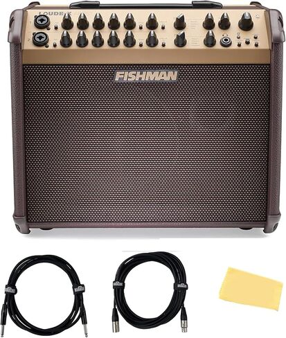 Fishman Loudbox Micro 40-Watt Acoustic Guitar Combo Amplifier Bundle with Gearlux XLR Cable, Instrument Cable, and Austin Bazaar Polishing Cloth in Kuwait